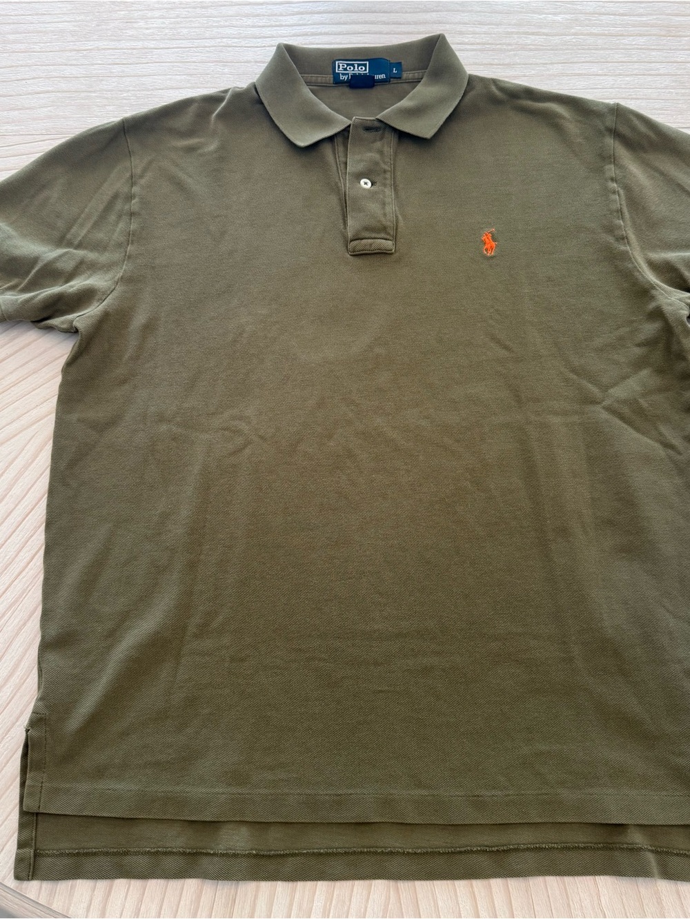 Polo by Ralph Lauren Olive Polo with Orange Pony Embroidery